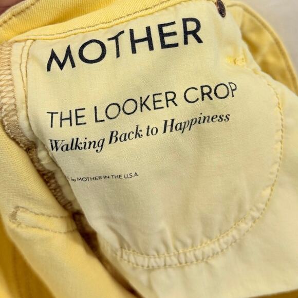 Mother The Looker Cropped Skinny in ‘Blinding Light’ Yellow Sz 26 - Picture 6 of 7